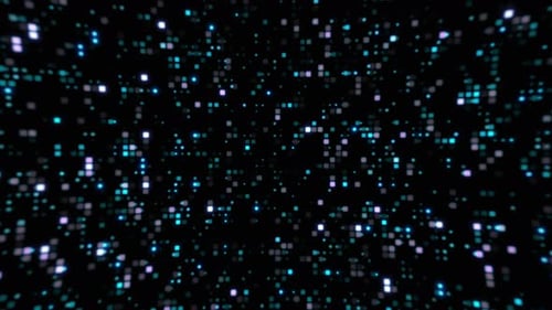Futuristic Digital Grid Background with Glowing Pixels