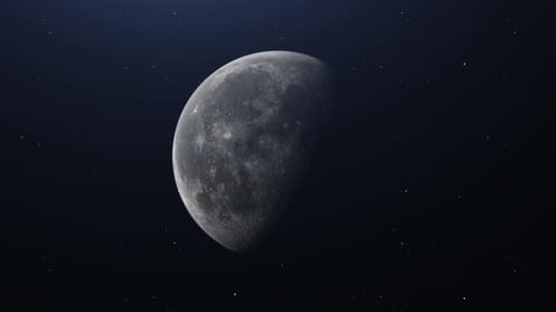Detailed Moon View in Space with Stars