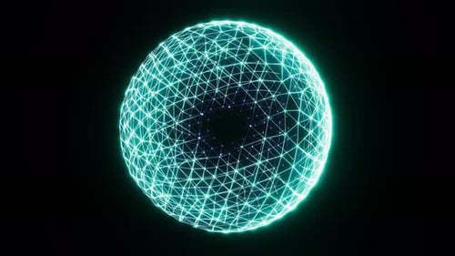 Wireframe Spherical Abstract VFX Effect : Green