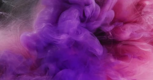 Abstract Purple Ink Flowing in Pink Liquid