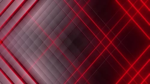Futuristic Red Neon Lines Grid Abstract Motion Background