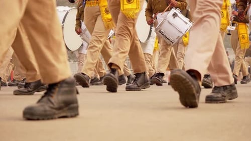 Foot Shot of Indian BSF Republic Day Rehearsal