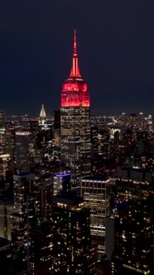 Night Skyline of New York Skyline At Manhattan In New York United States.