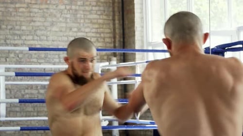 Men Sparring in Boxing Ring