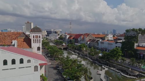 Jakarta, 01 July 2025, Atmospher Jakarta Old city Town Aerial Drone View