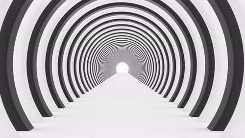 Tunnel White Black Circle Move Forward and Backward Movement Endless