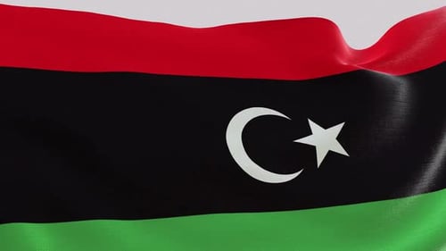Libya National Flag Waving Seamless Loop Animation