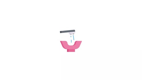 Hair Washing Sink Icon Animation