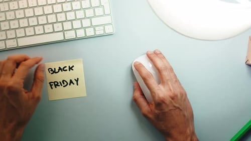 Hands Typing on Keyboard Black Friday Reminder