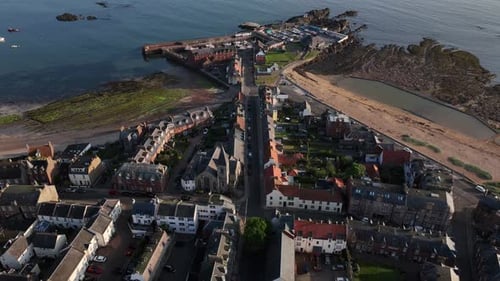 Aerial view of North Berwick Harbour, East Lothian, Scotland.