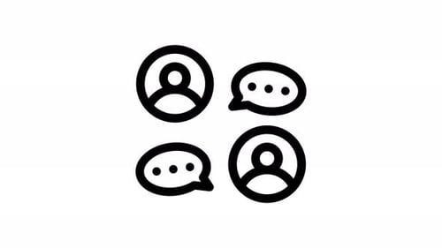 Animated User Profile and Chat Icons for Communication
