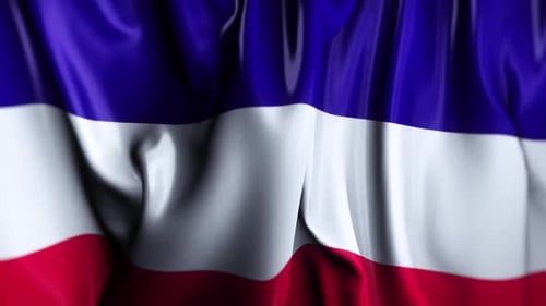 Patriotic Red White and Blue Fabric Flag Waving