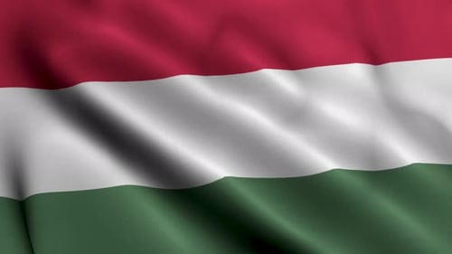 Seamless Realistic Waving Flag of Hungary Animation