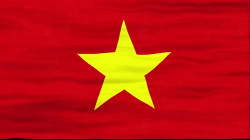 Vietnam National Flag Waving in Realistic Fabric Animation