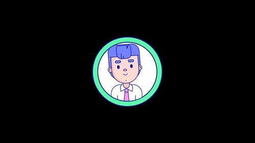 Animated Cartoon Character Avatar Icon Reveal