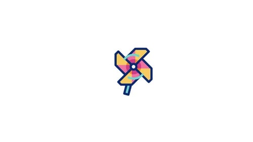 Animated Flat Design Pinwheel Icon Rotating