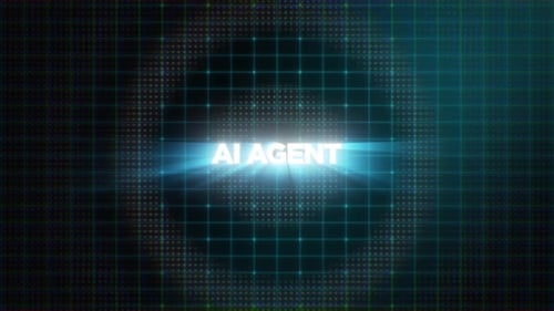 Ai Agent On Abstract Line Digital Technology Background