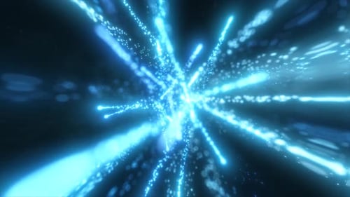 Blue Glowing Particle Energy Tunnel Background