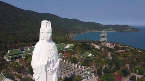 Spectacular Aerial View of Linh Ung Bai But Pagoda Tallest Lady Buddha Vietnam
