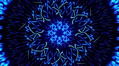 Neon Glass With Neon Mandala Kaleidoscope For Party Vj Loop
