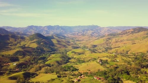 Aerial view of stunning mountainous green scenery