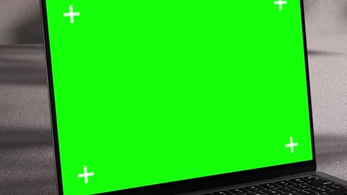 Minimalist Laptop Green Screen Mockup – 3D Rendered Footage