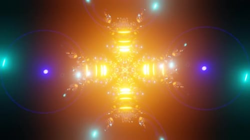 Colorful Rotating Sphere Shape Strobe Futuristic VJ Seamless Loop Background