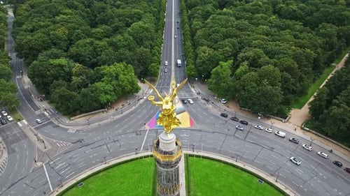 Aerial view of Berlin Victory Column , Germany