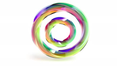 3D Color Round Glass Circles Able to Rotate Endless