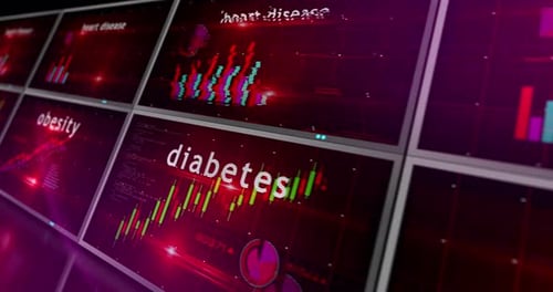Futuristic Health Data Dashboard Grid Animation