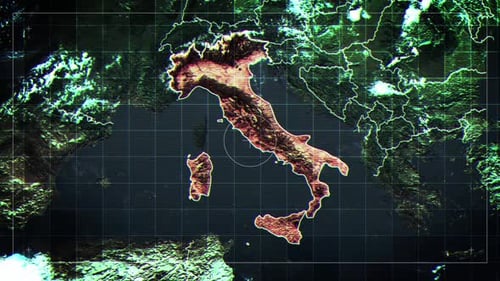 Italy Rotating Map Satelite Map Style