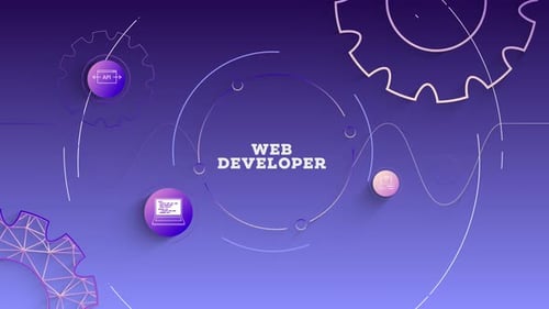 Infographic Web Developer Purple Background Looped