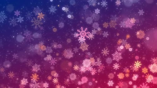 Animated Festive Snowflake Particles Loop Background