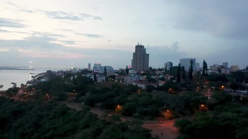 Mozambique, skyline Maputo drone footage 4k