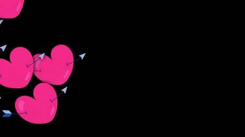 transition valentine's day heart arrow with alpha channel transparency