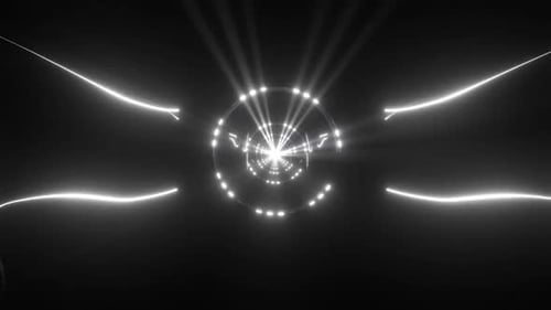 Abstract tunnel of light and motion, futuristic journey through space