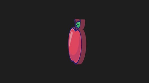Modern Stylized Rotating Apple Icon Animation Loop