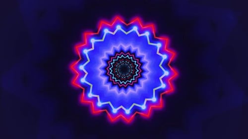 Abstract Geometric Neon Light Pulsing Kaleidoscope Background
