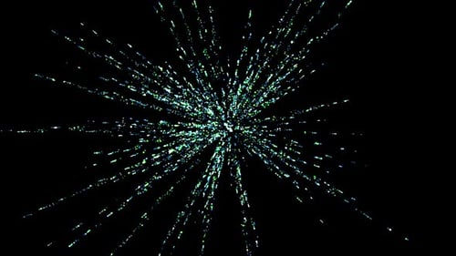 Explosion de particules scintillantes