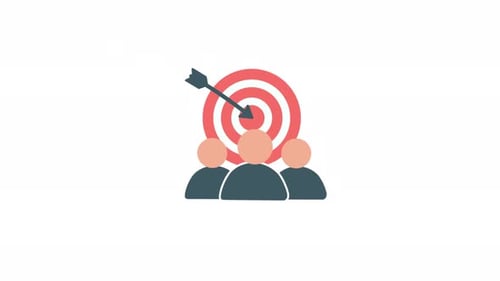 Animated Icon of People Hitting a Target Goal