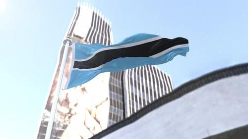 Botswana Flag Loop 4K