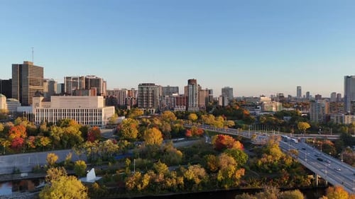Aerial video of the city of Ottawa Canada