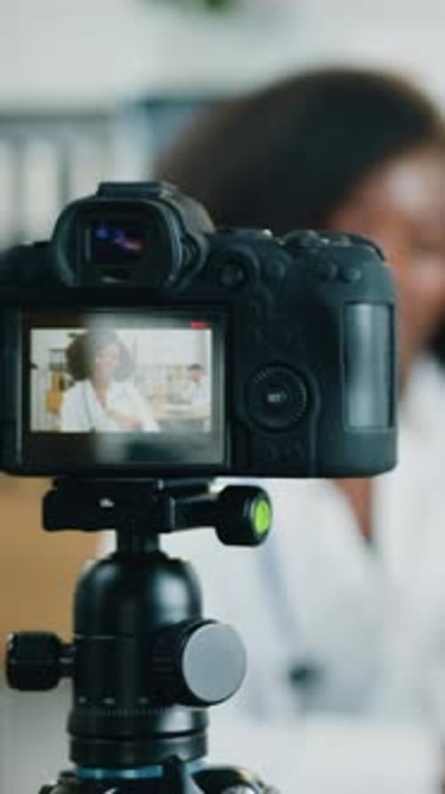 Slow Motion of Lovely Smart Qualified Successful African American Woman Medical Specialist Which
