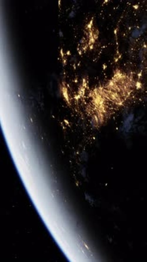 Earth Viewed From Space at Night
