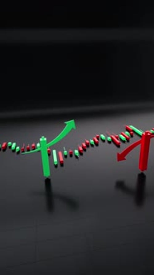 Dynamic Candlestick Chart Animation Reflecting Market Trends