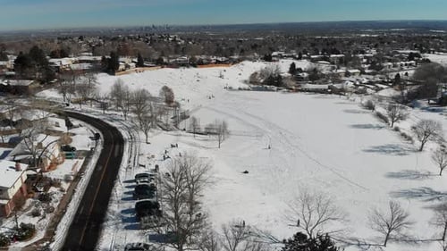 a winter scene outside of Denver, Colorado