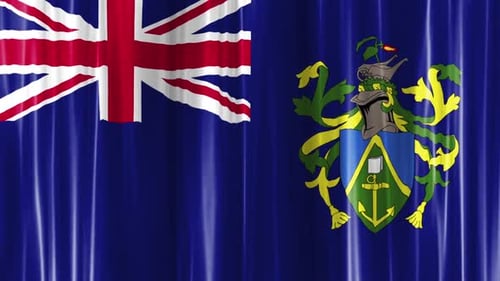 Pitcairn Islands Flag Curtain Wave