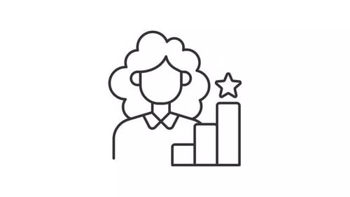 Woman in management line animation