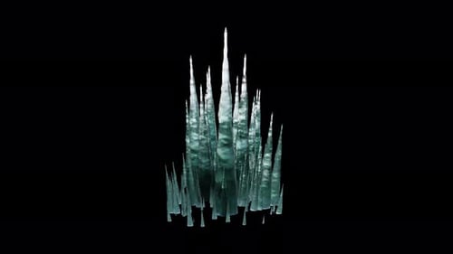Ice Spike Attack Animation with Alpha Channel. Frost FX Element. Ice Crystal VFX. Transparent BG