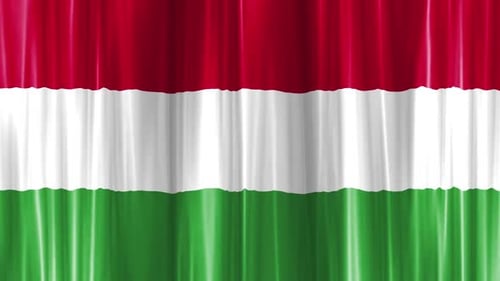 Waving Hungarian Flag Curtain Background Animation